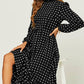 FS Collection Polka Dot Long Sleeve Midi Dress