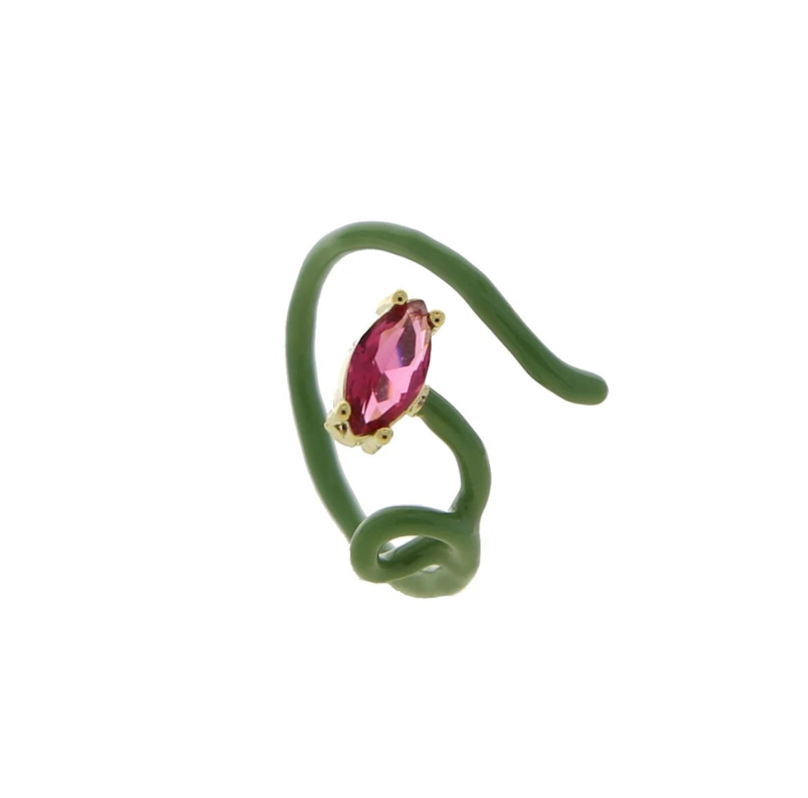 CZ Enamel Irregular Squiggle Ring