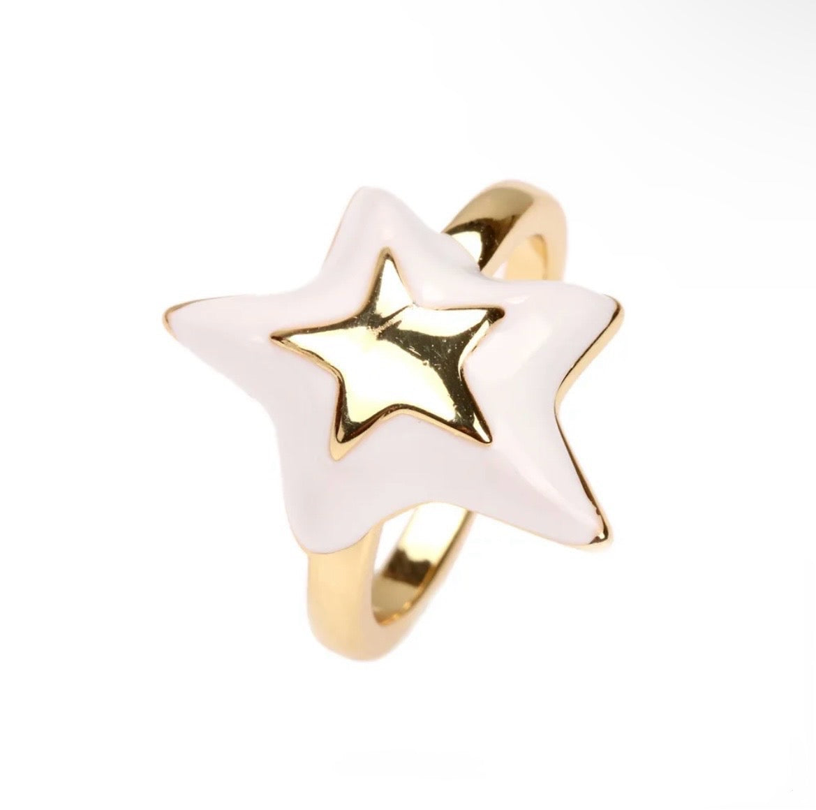 Bright Star 18k Gold Plated Colourful Enamel Ring