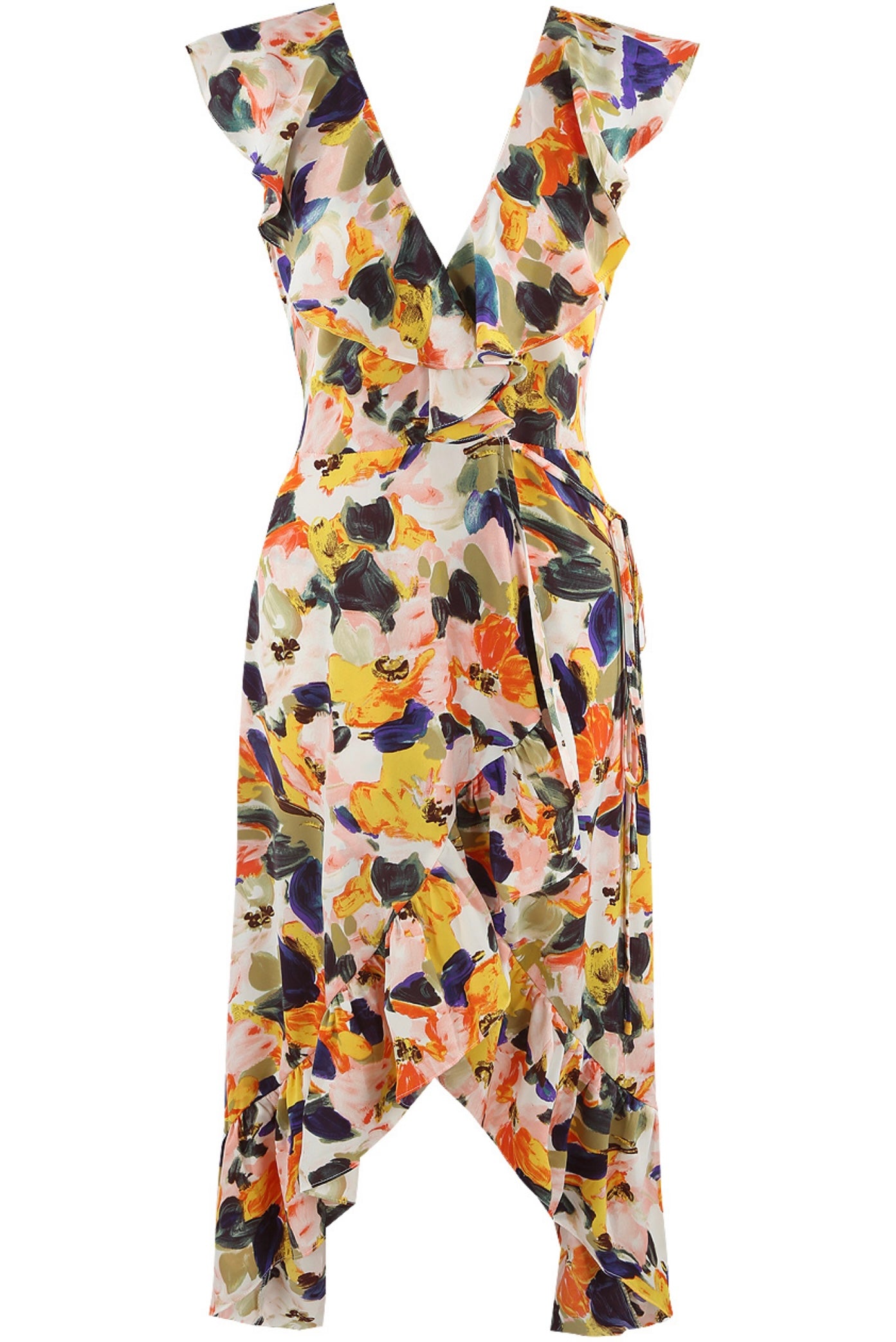 Vera & Lucy Large Floral Print Wrap Dress