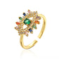 CZ Evil Eye 18k Plated Open Ring