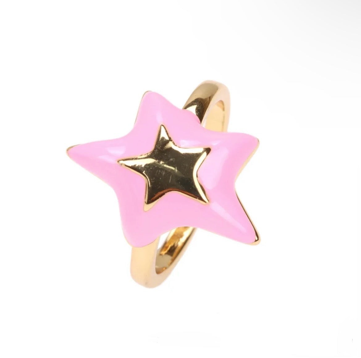 Bright Star 18k Gold Plated Colourful Enamel Ring