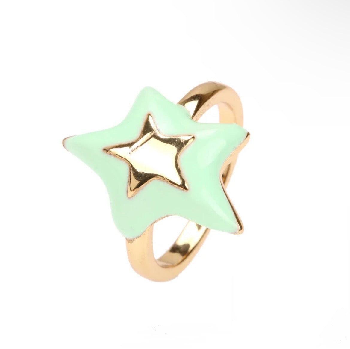 Bright Star 18k Gold Plated Colourful Enamel Ring