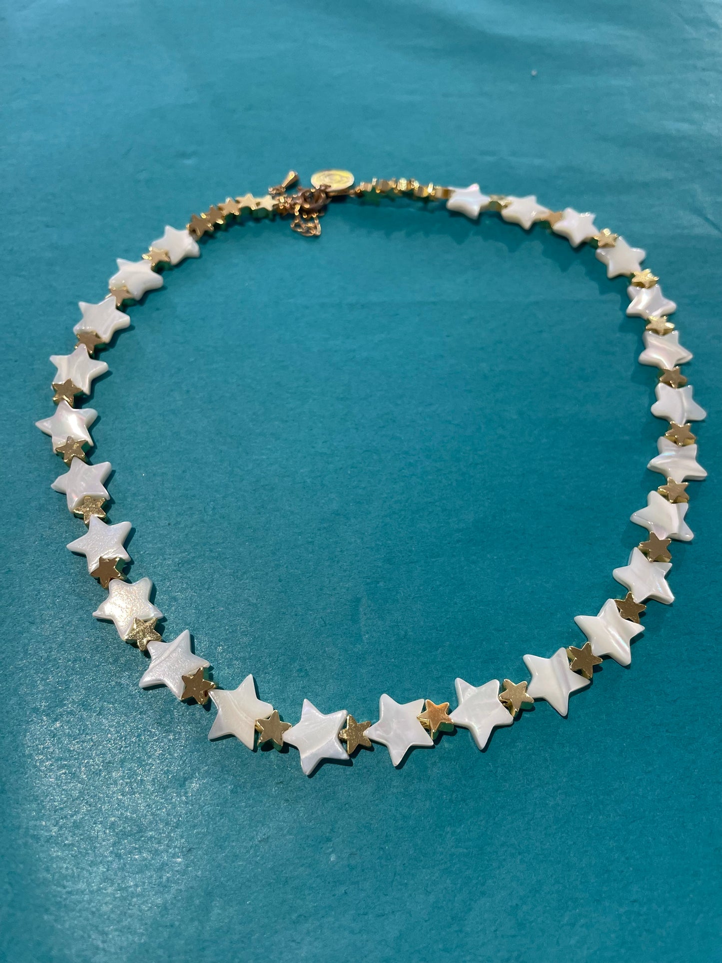 Pearl & Gold Star Necklace