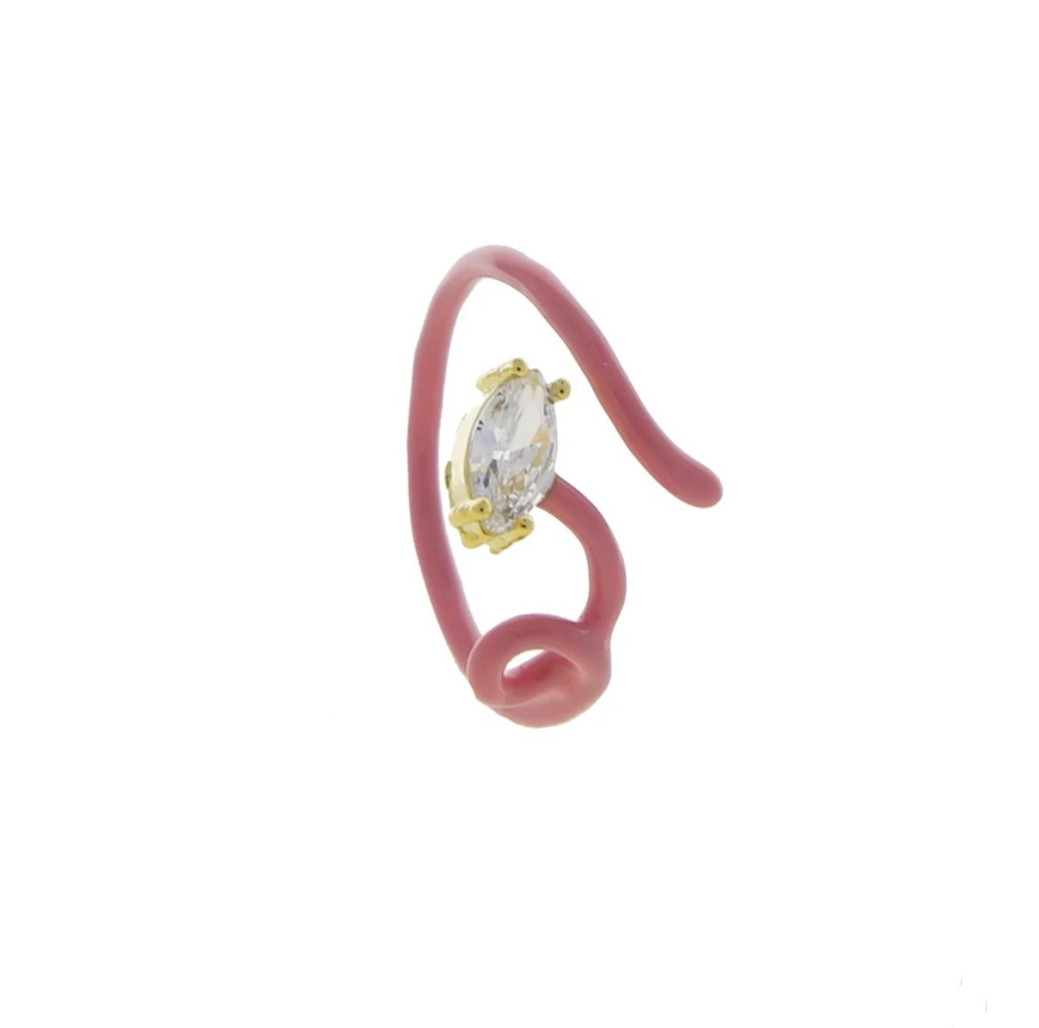 CZ Enamel Irregular Squiggle Ring