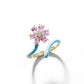 Wrap Flower CZ & Enamel Ring