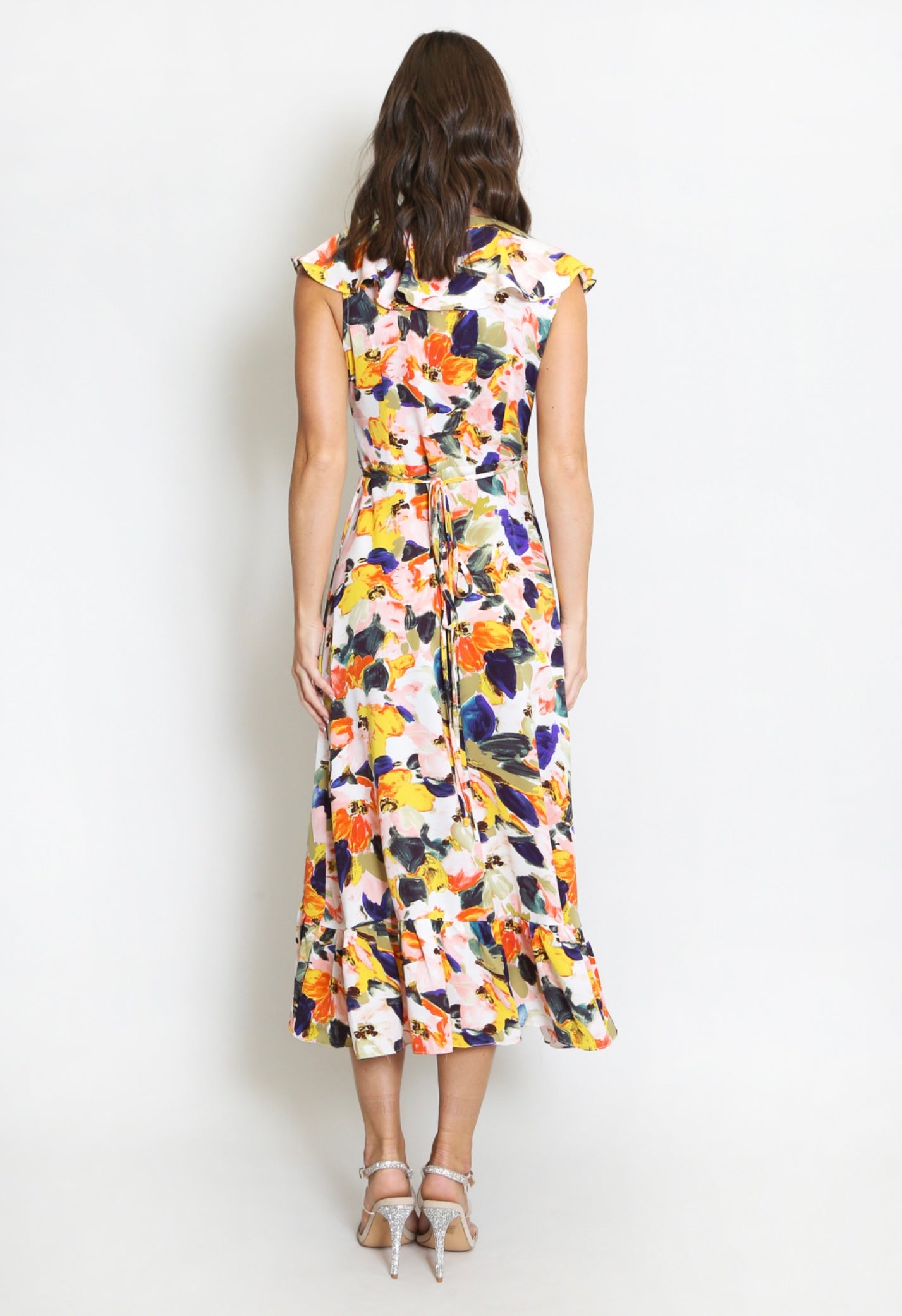 Vera & Lucy Large Floral Print Wrap Dress