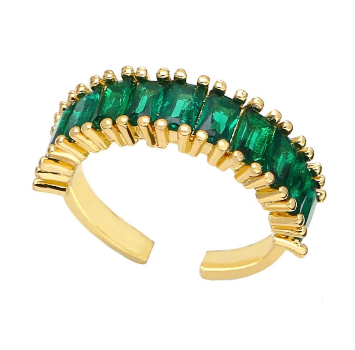 Emerald Green CZ Band Ring