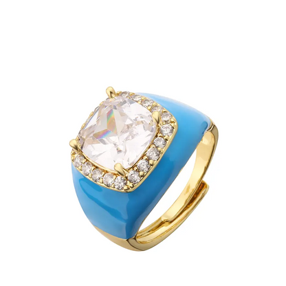 Chunky Enamel Bling Ring