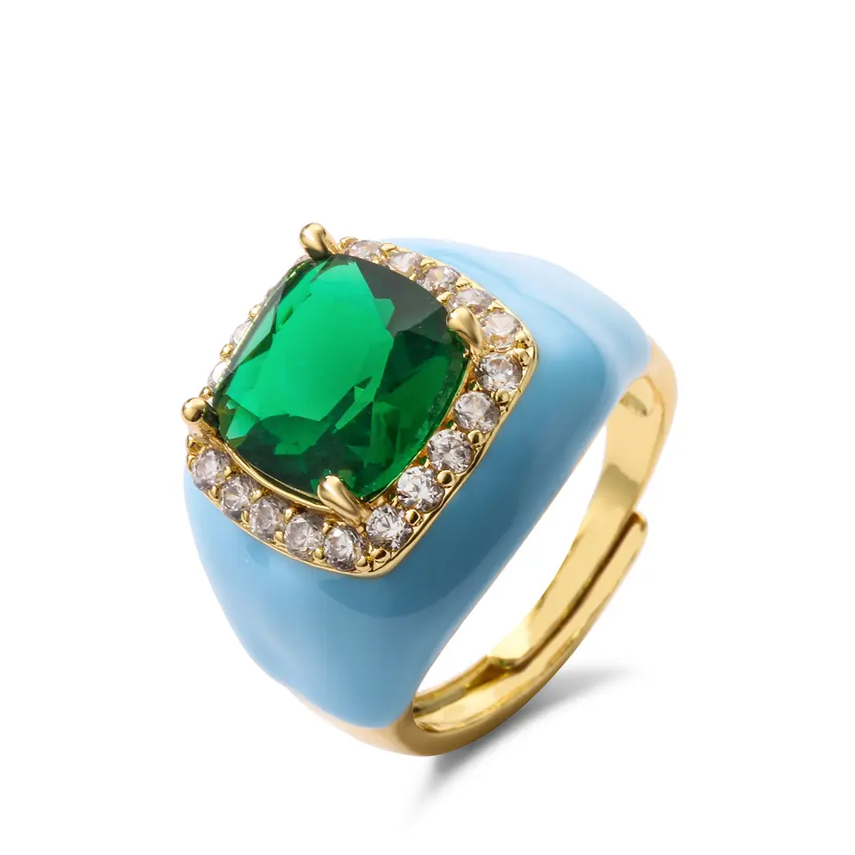 Chunky Enamel Bling Ring