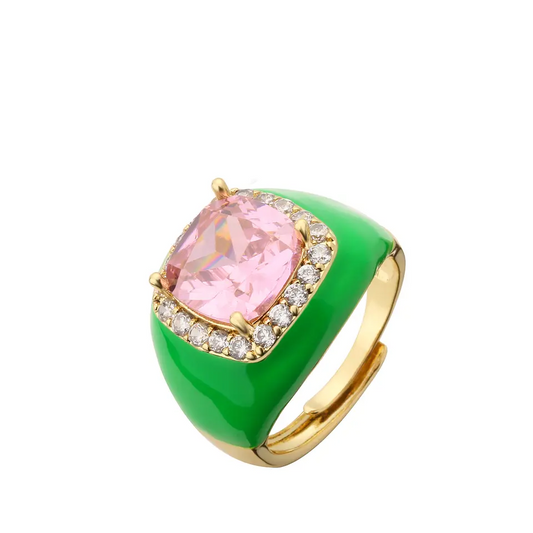 Chunky Enamel Bling Ring