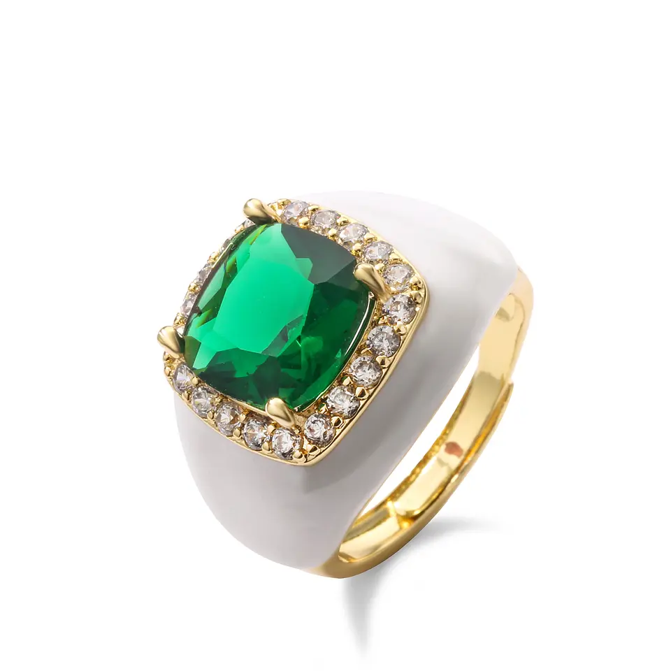 Chunky Enamel Bling Ring