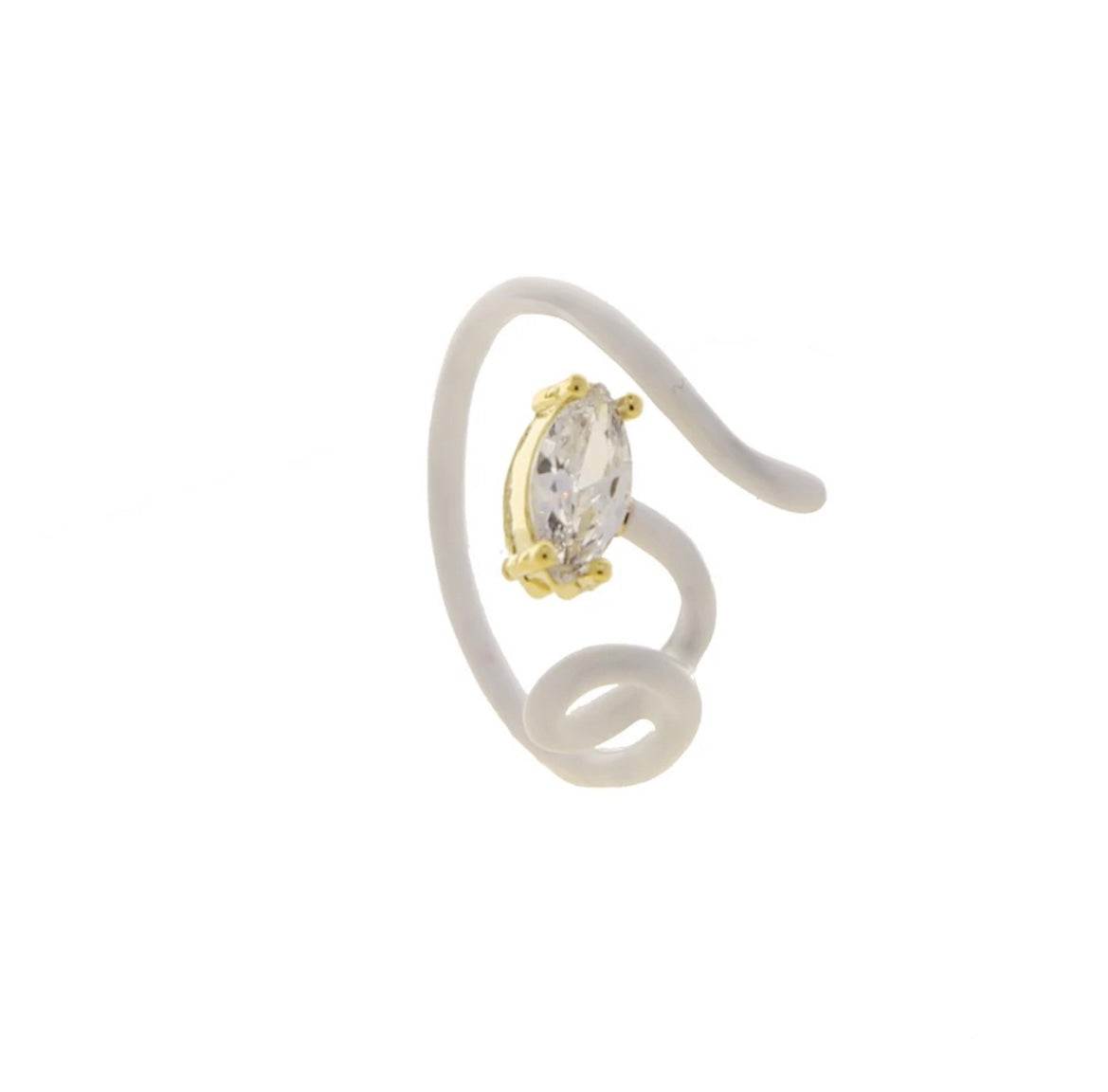 CZ Enamel Irregular Squiggle Ring