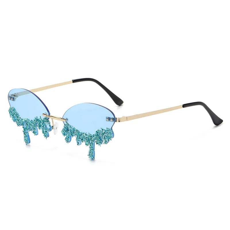 Oval Diamanté Drip Glasses