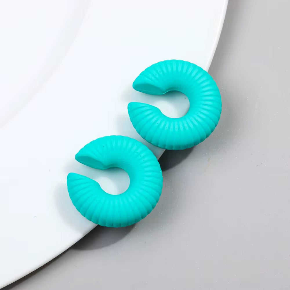 Bright Acrylic Clip On Hoop Earrings