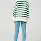 FS Collection Turtleneck Green Striped Jumper