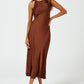 FS Collection Slim Fit Satin Midi Dress