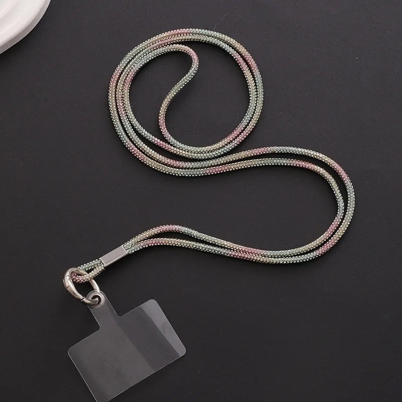 Long Crystal Phone Lanyard