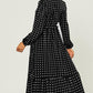 FS Collection Polka Dot Long Sleeve Midi Dress