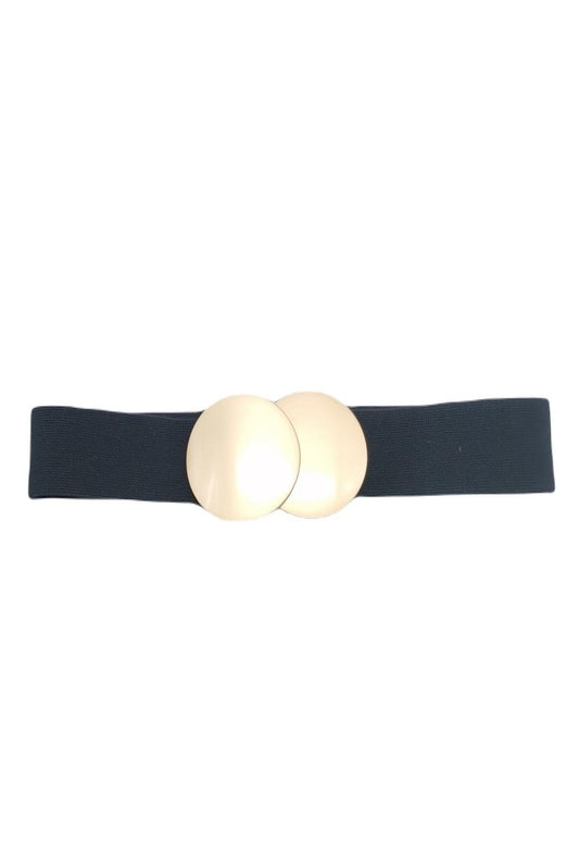 Gold Disc Black Elastic Belt