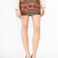 Golden Live Vegan Leather Embroidered Miniskirt