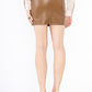 Golden Live Vegan Leather Embroidered Miniskirt