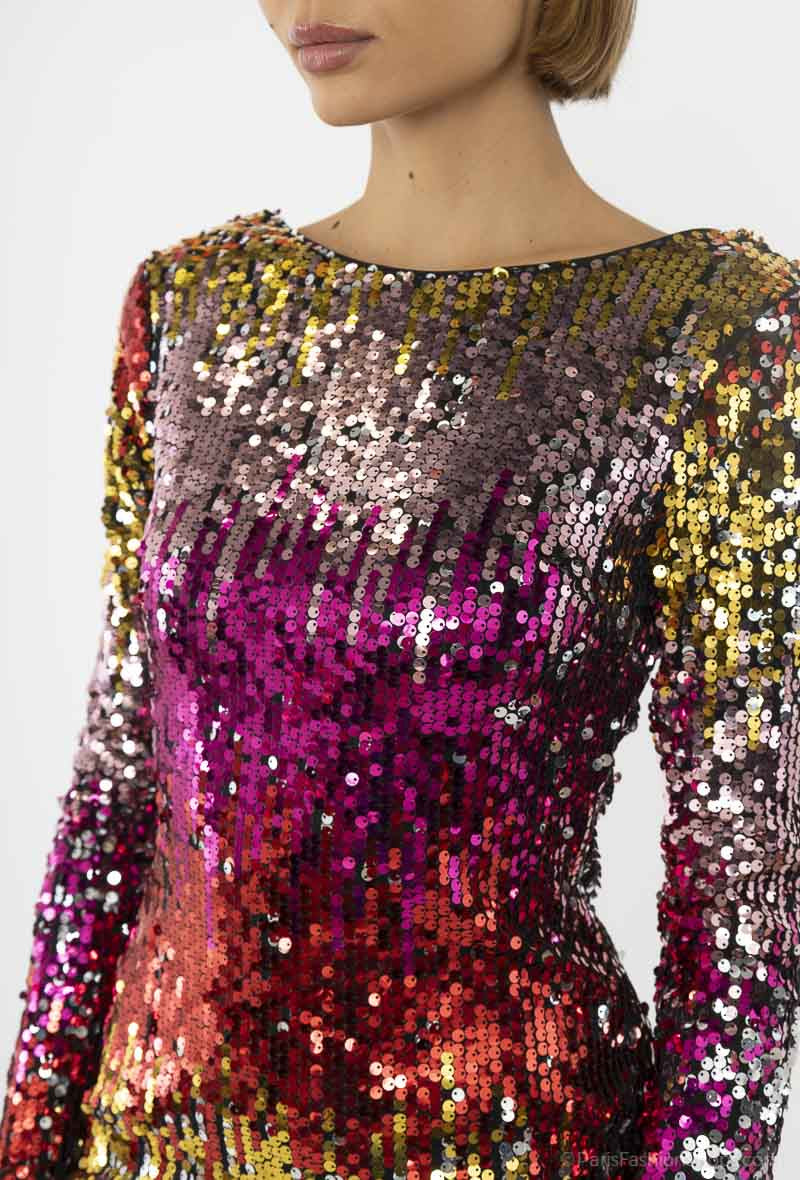 Realty Sequin Long Sleeve Shift Dress