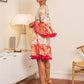 Last Queen Trumpet Sleeve Gold Effect Dress