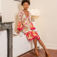 Last Queen Trumpet Sleeve Gold Effect Dress