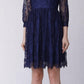 Smart and Joy Navy Blue Lace Skater Dress