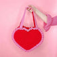 Pink and red crochet heart bag